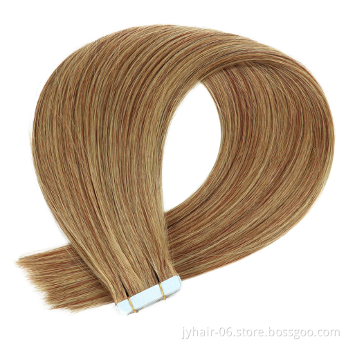 European Double Drawn Russian Human Hair Tape Hair Extension, High Quality Natural Remy Tape In Hair Extension